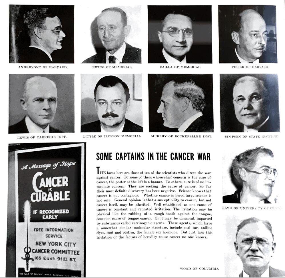 'Captains in the Cancer War': Life magazine of March 1, 1937