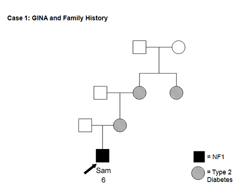 Case 1:  GINA and Family History graphic
