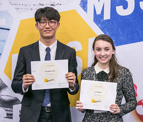 SeungHeon Song and Lily Waddell, Maine State Science Fair