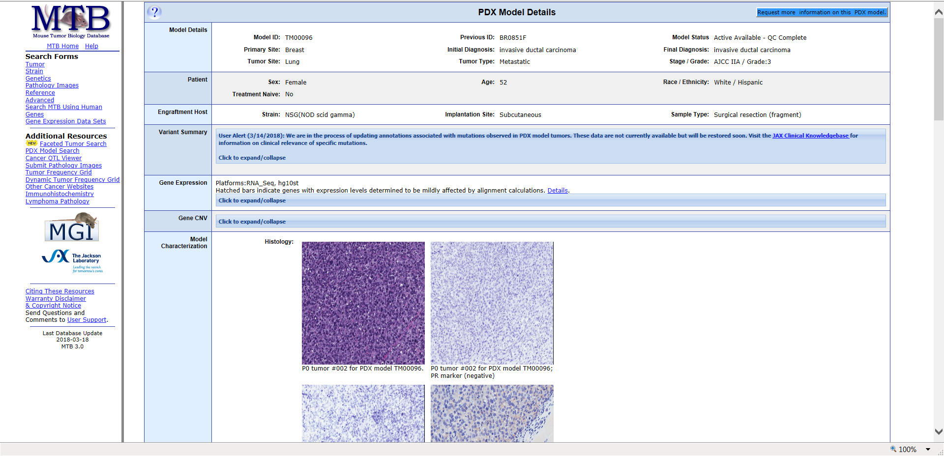 mouse tumor biology database