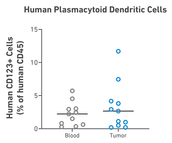 CD34 humanized NSG-FLT3 successfully engraft patient-derived PS4050 melanoma and demonstrate infiltration of plasmacytoid dendritic cells in the tumor