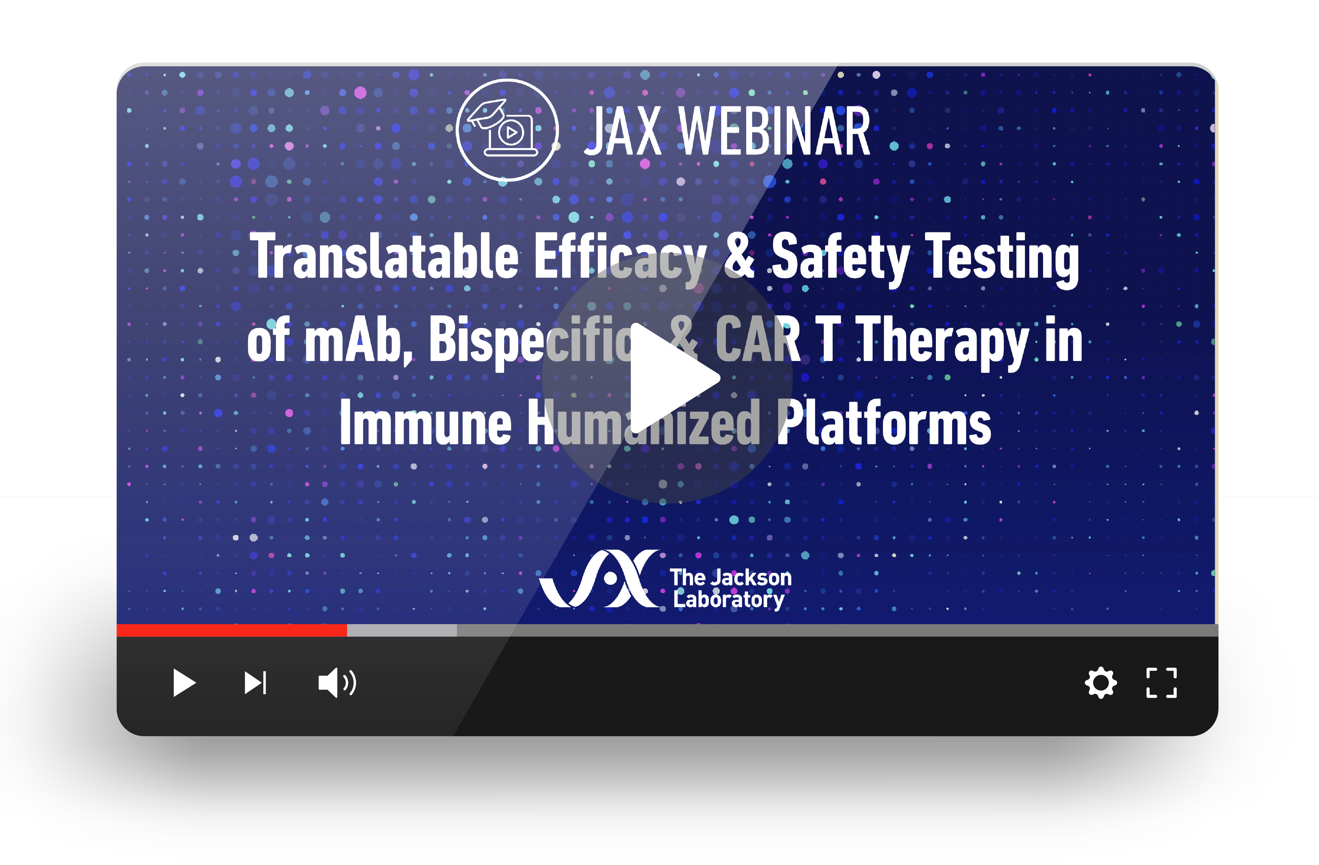 JAX Webinar on humanized platforms for mAb, bispecific, and CAR-T therapeutics