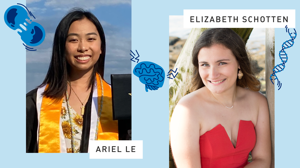 JAX 2020 College Scholarship recipients Ariel Le and Elizabeth Schotten