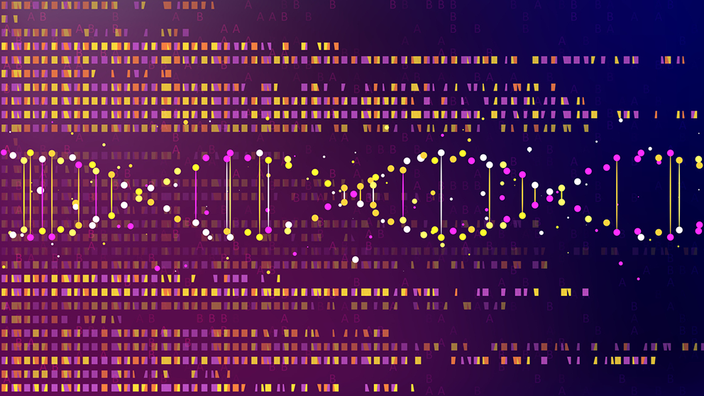 An abstract illustration depicting the gathering of big genetic data.