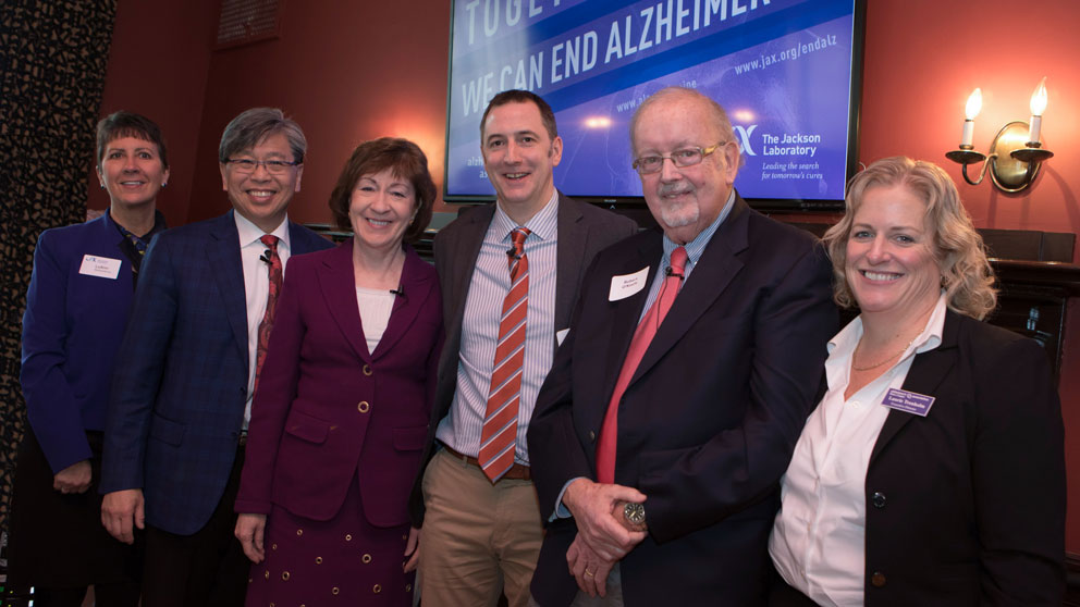 From left to right, LuAnn Ballesteros, Edison Liu, Susan Collins, Gareth Howell, Robert O'Keefe, and Laurie Trenholm
