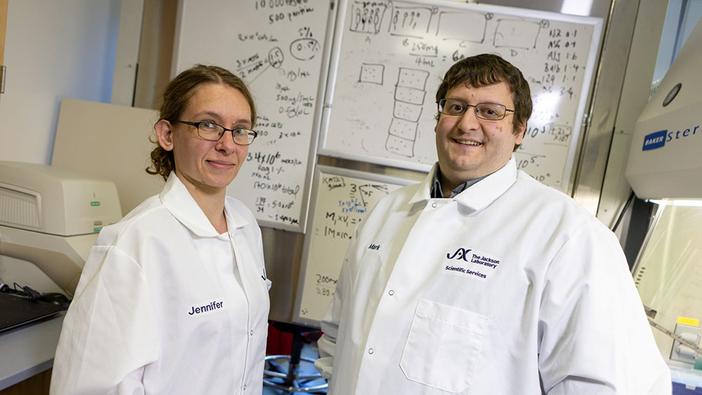 (l to r) The Jackson Laboratory's Jennifer Sargent and Mark Warner