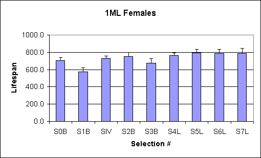 Life spans of 1ML females