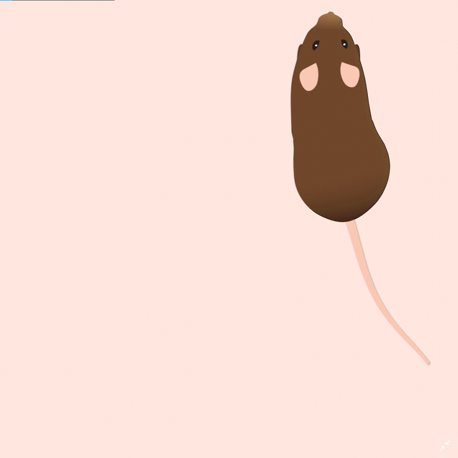 A still of a scurrying mouse animation depicting gait.